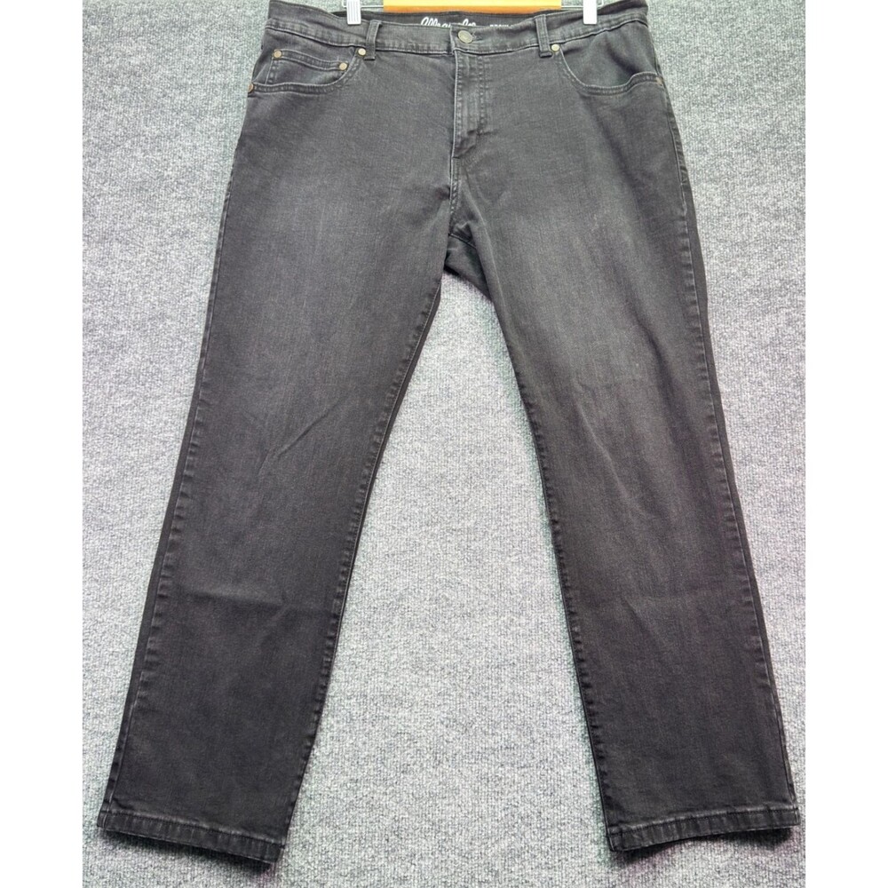 Wrangler Regular Straight Black Jeans Mens 36x30 Stretch Denim